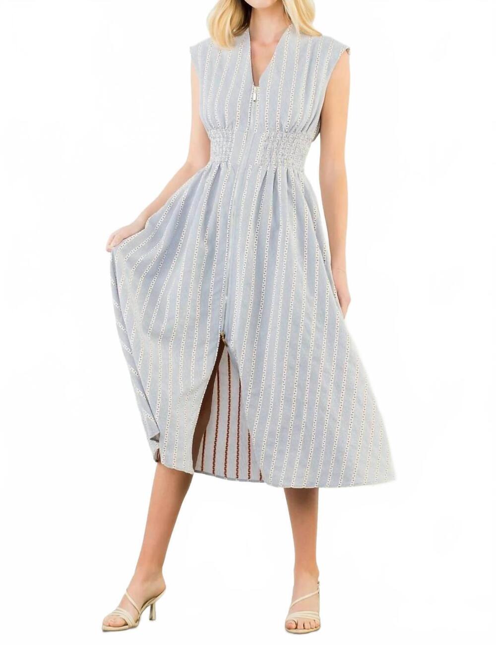 NEW THML hallie sleeveless denim dress in blue